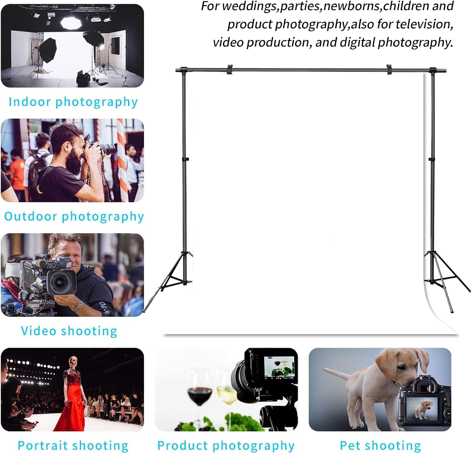 White Backdrop Background for Photography Photo Booth Backdrop for Photoshoot Background Screen Video Recording Parties Curtain 5x7FT