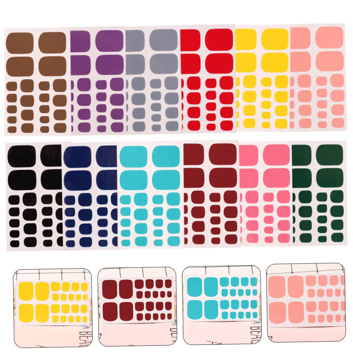 Beavorty 5 Set Di Adesivi Per Unghie Dei Piedi Ornamenti Decorazioni Accessori 12 Fogli * 5