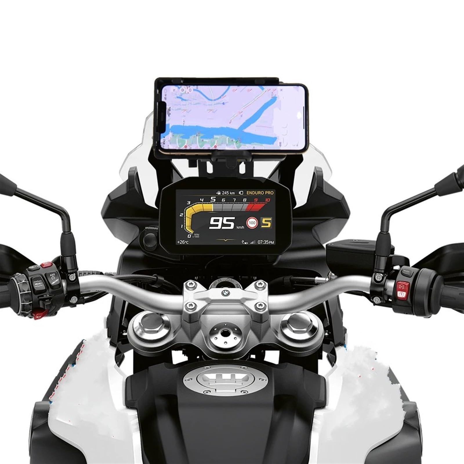 Support Telephone Velo pour BMW F 850 ​​GS F 750 GS 2018 2019 2020 2021 F850GS pour Adventure F750GS Support Navigation GPS Téléphone Intelligent Telephone Moto Rotation(Kit)