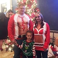 Vista 6 de Suéter Ahegao feo de Navidad unisex, con estampado en 3D, suéter tipo sudadera con estampado divertido, para festivo