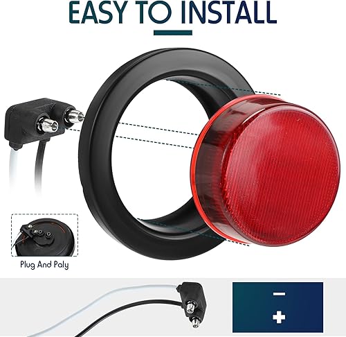 Miniatura 10 de Luces redondas de 2.5 pulgadas, 13 luces LED indicadoras de marcador laterales delanteras y traseras, impermeables, 12 V, selladas, luces de