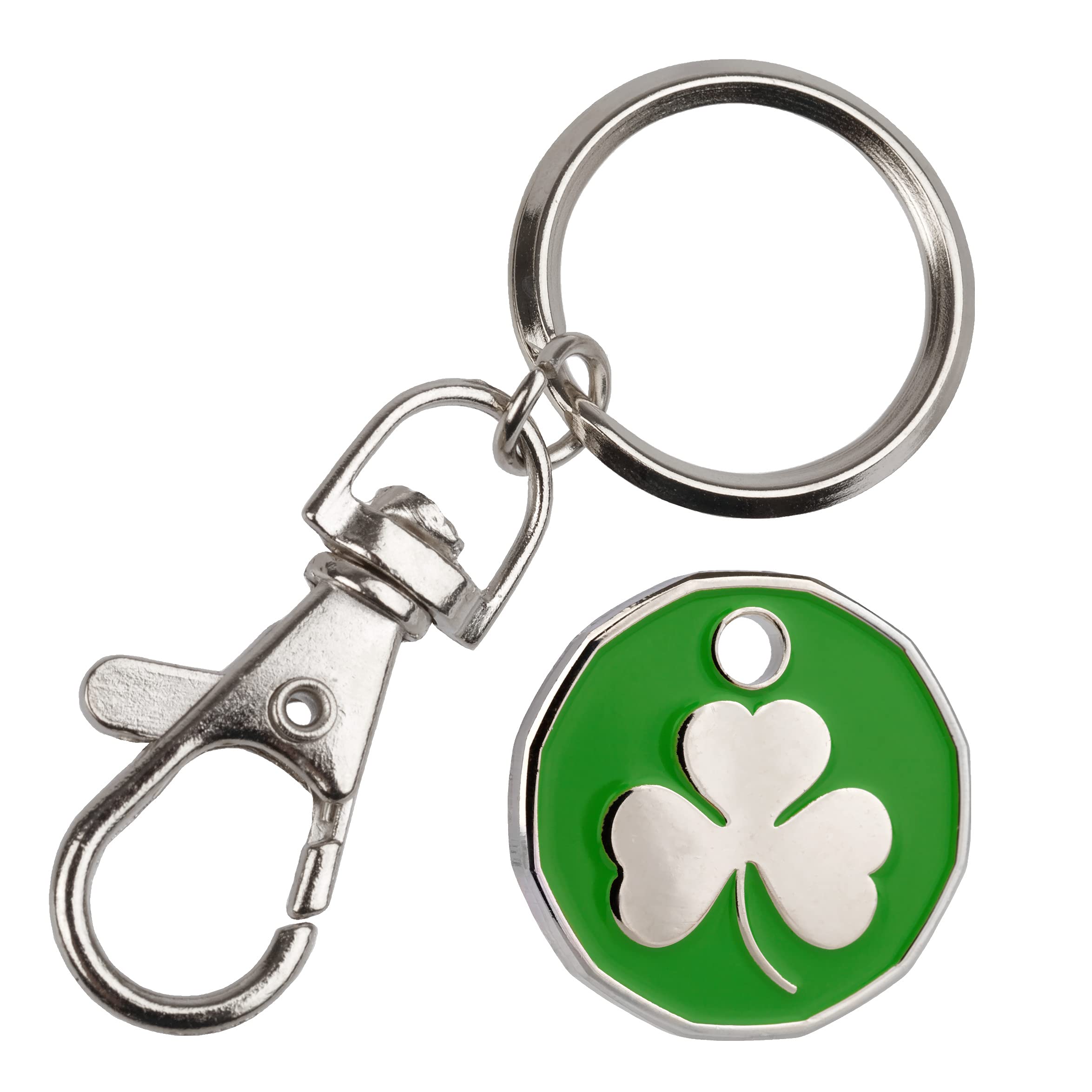 Harts Shamrock 1 Unit New Shape £1 Coin Trolley Tokens Keyrings Supermarket Locker (Shamrock)