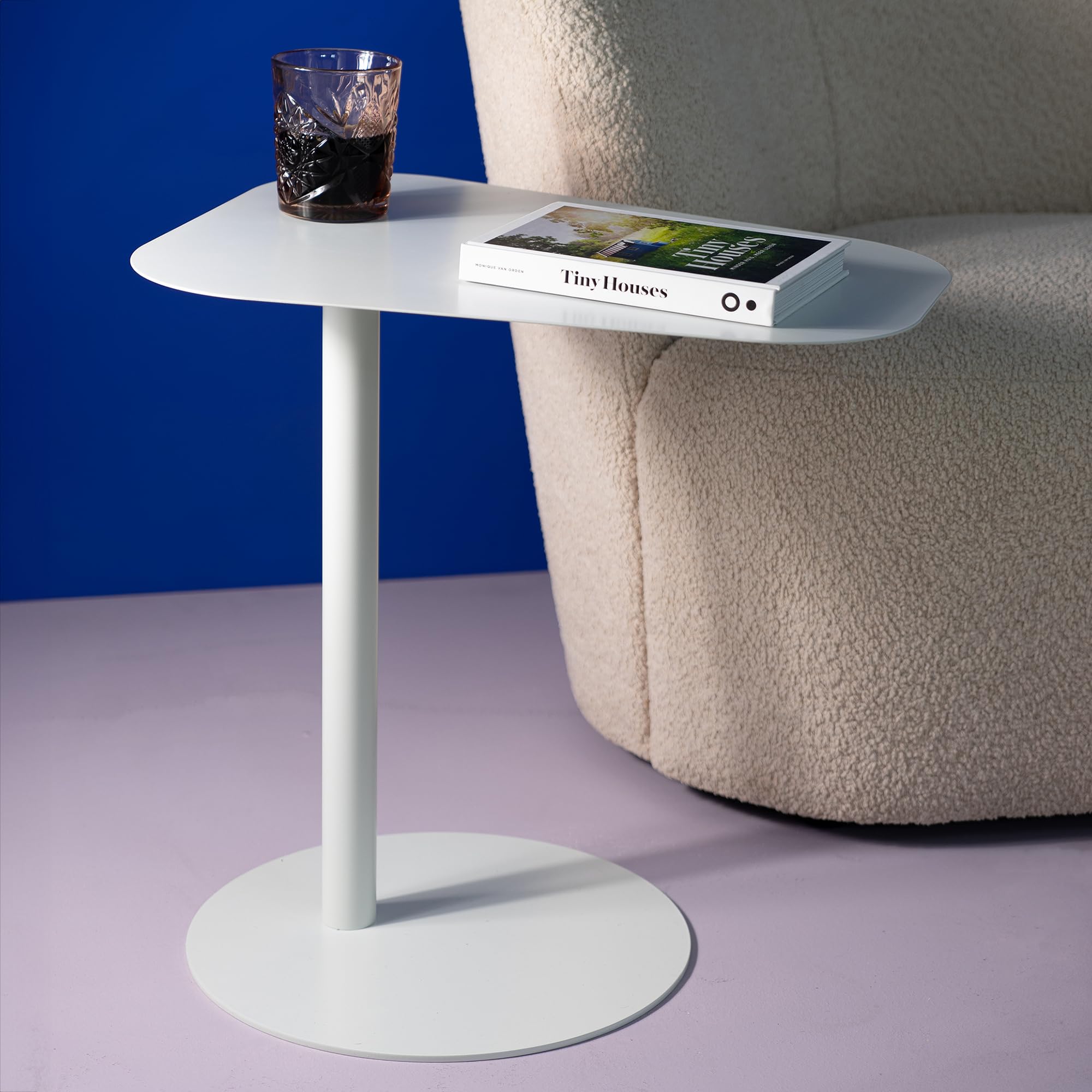 Spinder Design Noora - Tavolino laterale, colore: bianco, bianco scandinavo, altezza 50 cm