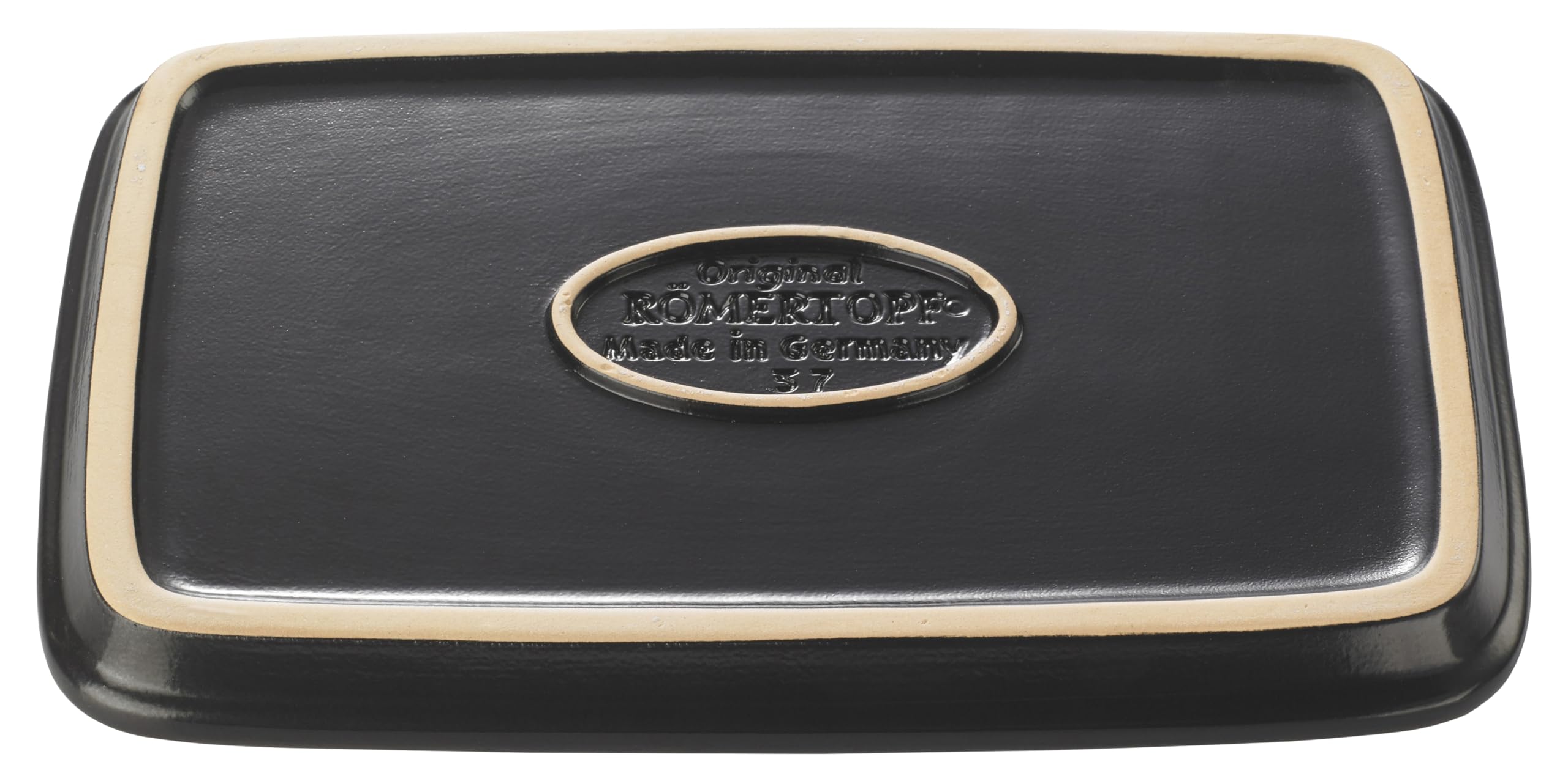 Römertopf Plancha BBQ in Ceramica – Piastra per Barbecue e Forno, Grigliate Saporite con Segni di Cottura, Facile da Pulire, Nero, dal 1967