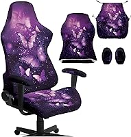 Vista 11 de Mushroom Gaming Chair Slipcover with Zipper Vibrant Computer Chair Covers Strtchable Boho-Chic Ergonomic Gamer Chairs Protector for Adults