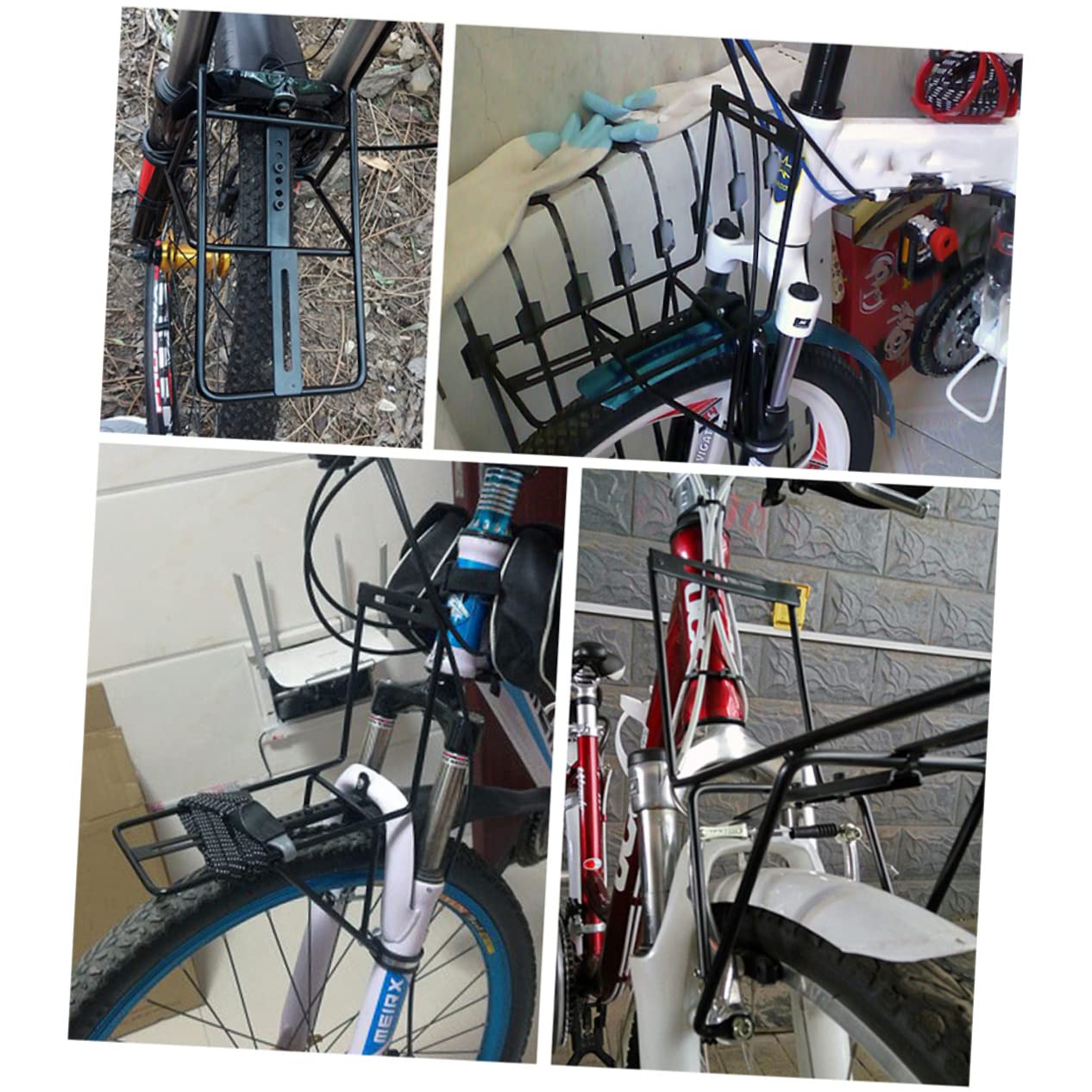 POPETPOP Bike Front Rack Accessory Folding Bike Front Bag Holder Cycling Supplies