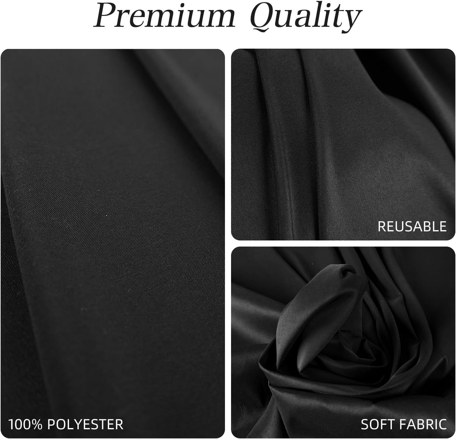 Condition photo showing New/Like New for wigenius 6 pack black table cloth round tablecloths 90 inch,polyester table cloth for 5 foot round tables,wrinkle resistant washable fabric table covers for party,wedding banquet black 90 in round-6pack