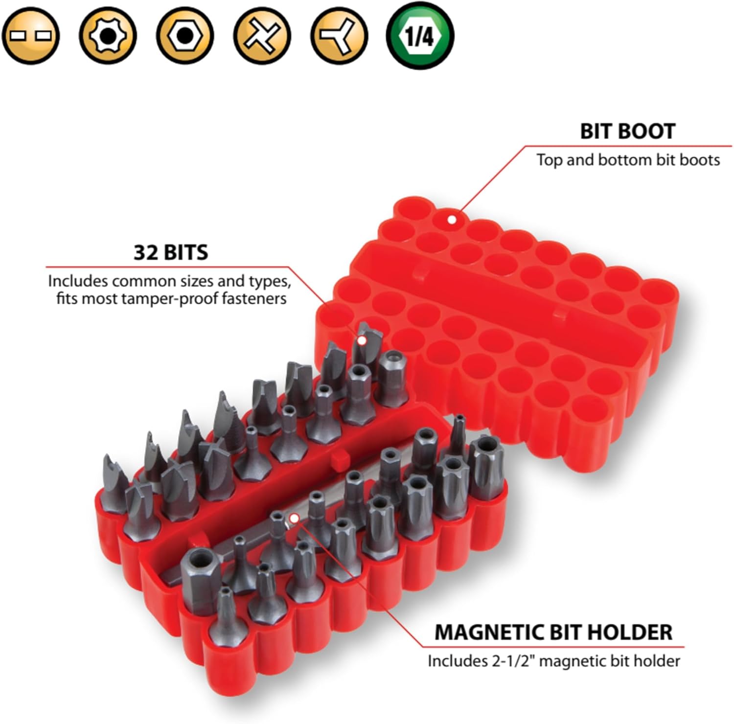Performance Tool W1384 33 Piece Security Bit Set