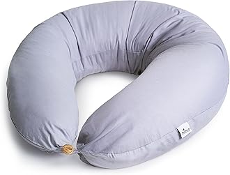 Niimo XXL Pregnancy Pillow & Nursing Pillow - 2-in-1 Design with a 100% Cotton Cover, Machine-Washable, Grey (200 x 70 cm)