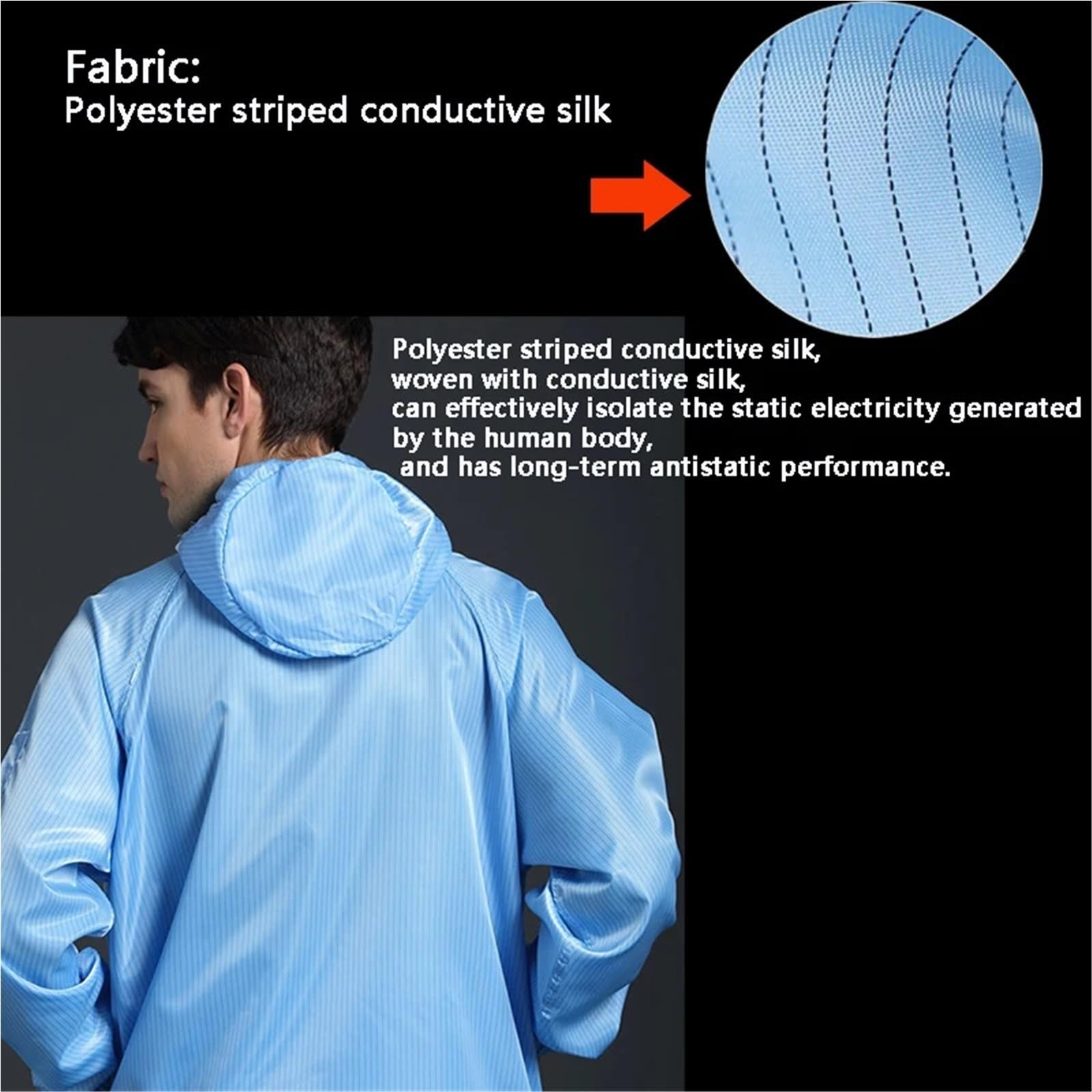 Monos unisex Uniforme Ropa limpia con capucha for salas blancas a prueba de polvo antiestática Protección laboral Estaciones de servicio(Blauw,Medium)