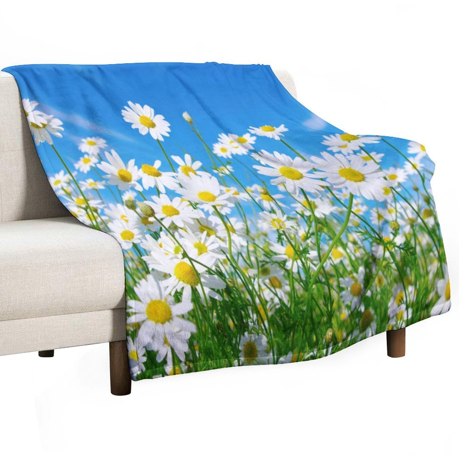 Couverture douce de 101,6 x 127 cm, cadeau idéal aux motifs de marguerites