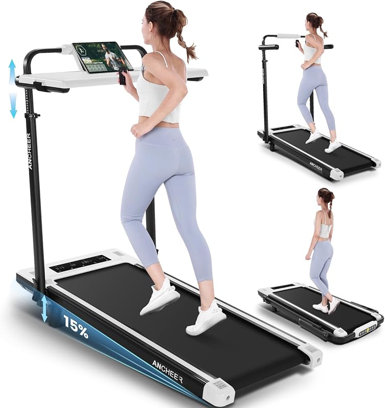 Walking Pad with Desk Workstation: Foldable Treadmill with Incline