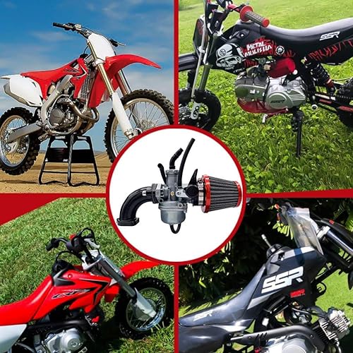 Miniatura 7 de Juego de carburador PZ22 de 22 mm (0.866 pulgadas) y filtro de aire para motores de 110 cc y 125 cc de motocicletas para motocross SSR CRF50 de Sunl