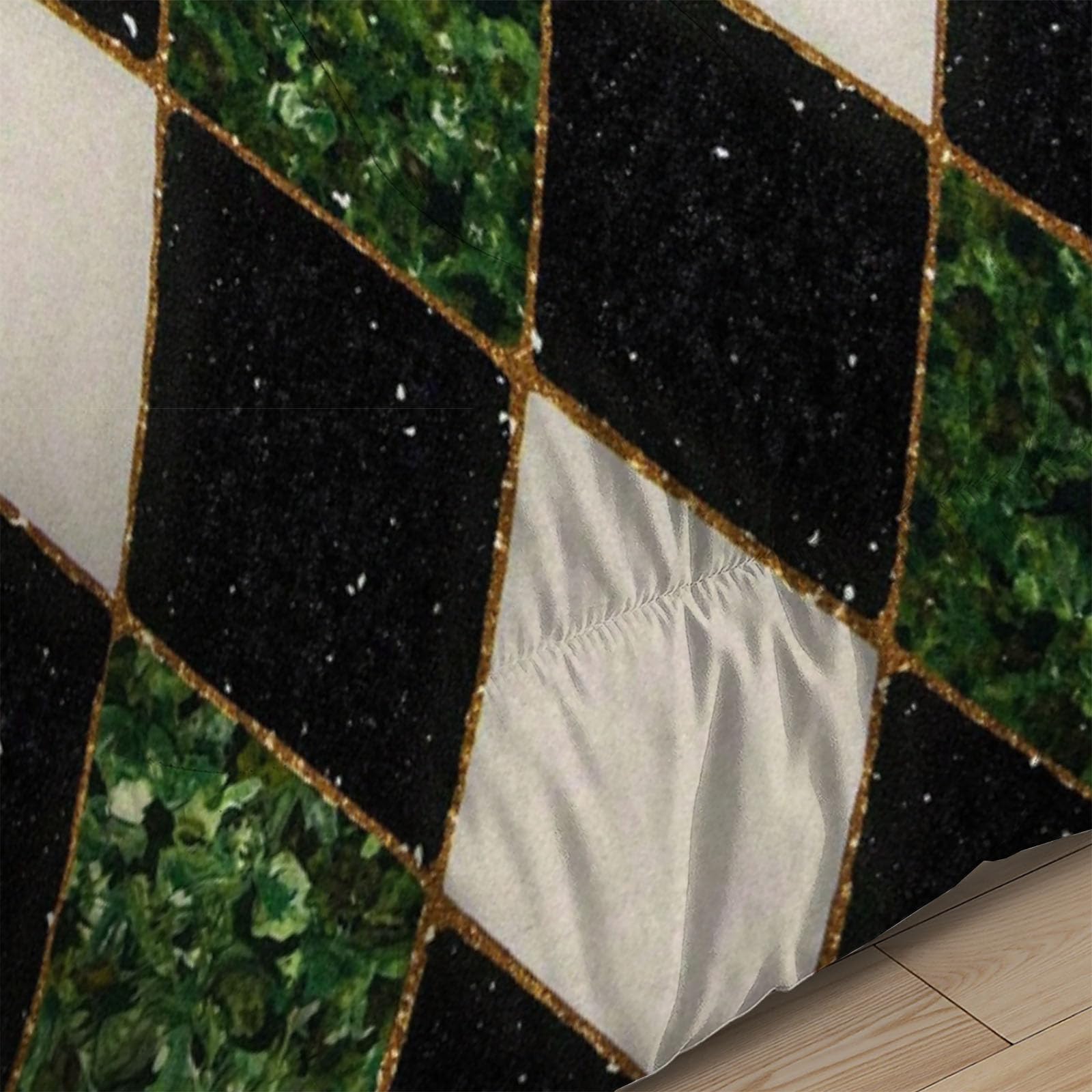Couette Motif en Losange 2pc Fille Tempérée pour lit 1 Personne-100% Microfibre -Enfant 4 Saisons et 220x240cm + 1 Taie d'oreiller 65x65 cm -Luxe rétro géométrique Lumineux