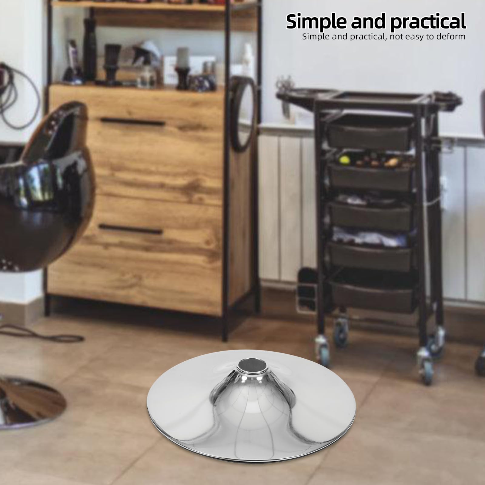 Mikikit Pied de Chaise de Salon 385 en Acier Inoxydable pour Fauteuil Rotatif, Base Stable Conçue pour Fauteuils de Coiffure Polyvalents