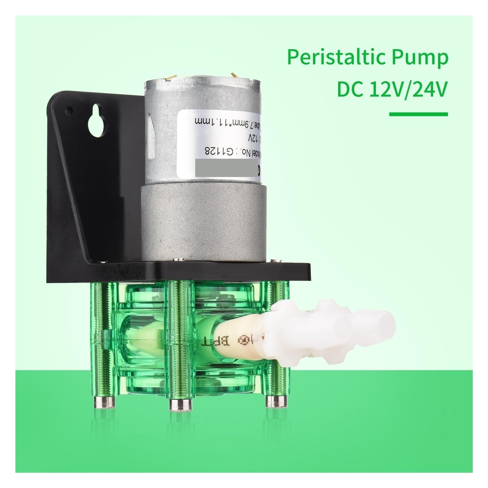 12 V/24 V Dosierpumpe, Schlauchpumpe, Mini-Wasser-Flüssigkeitspumpe, BPT-Rohr, selbstansaugend, 700 ml/min for Aquarium Lab, L-Panel-Stil Industrielle Anwendung(12V)