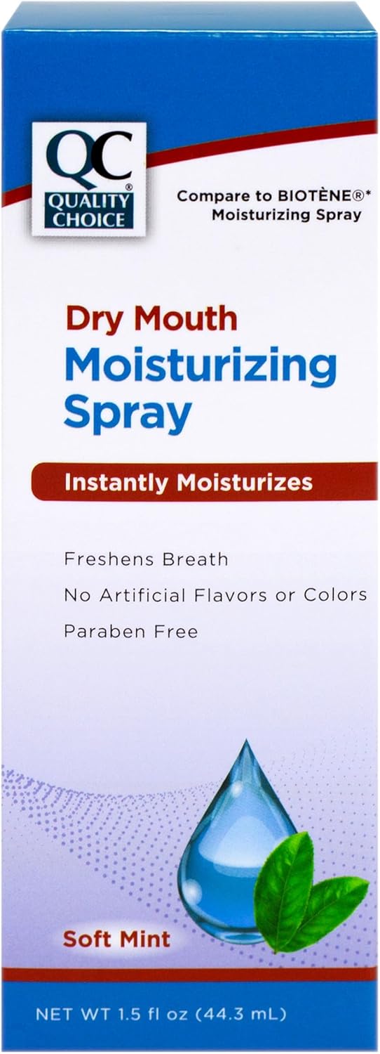 Quality Choice Moisturizing Dry Mouth Breath Spray, Soft Mint, 1.5 Ounce (Pack of 4)