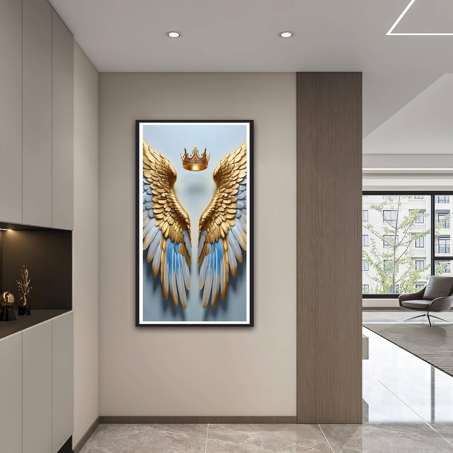 ARTGOTO Extra Large Diamond Art Painting Kits for Adults,23.6x41.3 inches/60x105 cm Angel Wings B DIY Full Round Drill Diamond Dots,Extra Large Size for Home Wall Decor Gifts