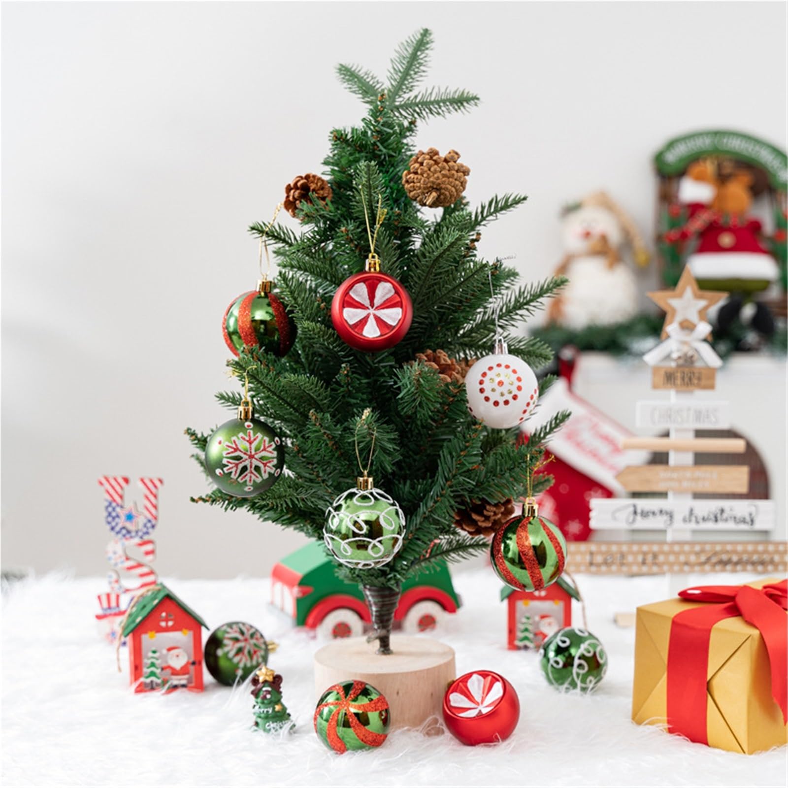 weihnachtsschmuck Weihnachtsschmuck-Set, bruchsicher, Weihnachtsbaumschmuck, Kugel, Großpackung, Elegante Hängeornamente for Weihnachtsbäume, Dekoration Set