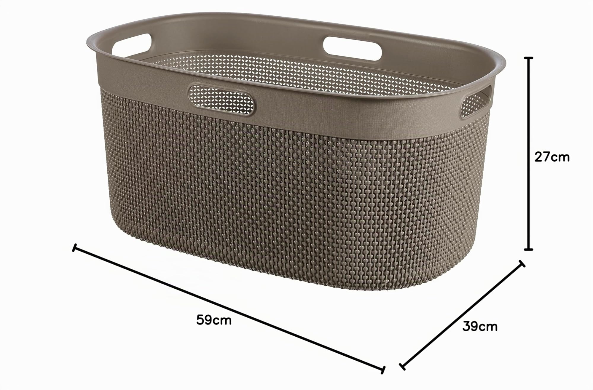 Keter Curver Filo - Cesta para la colada de baño, capuchino, capacidad de 45 litros, 100% reciclado, 45 x 35 x 61 cm