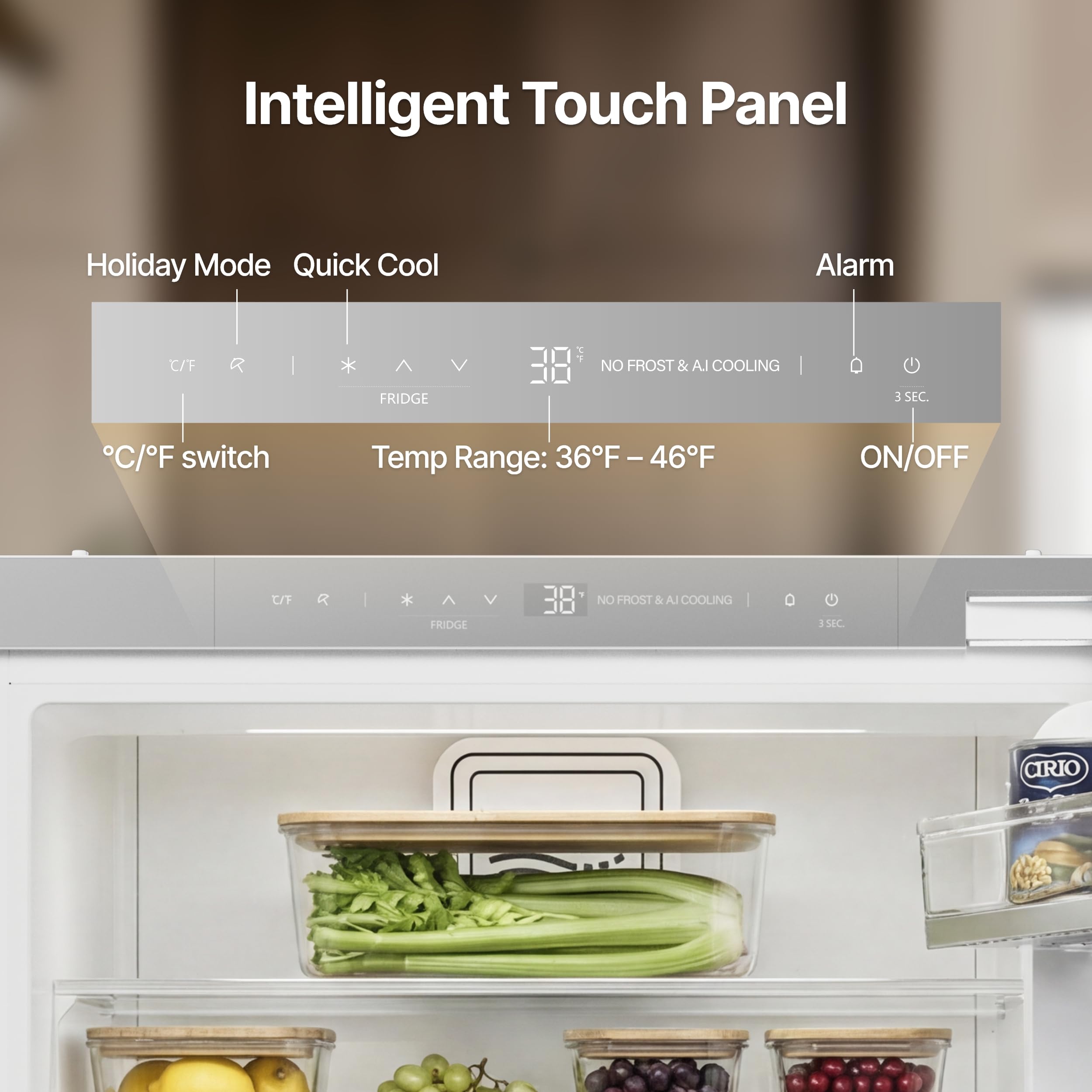 Ca'Lefort 24'' Undercounter Panel Ready Fridge, Built-In Full Freshness Panel-Ready Fridge, Built In Refrigerator Perfect For Modern Kitchens, 3 Freezer Spaces, 4.77 Cu.Ft (Panel Not Included) on Fridge.com - View 6