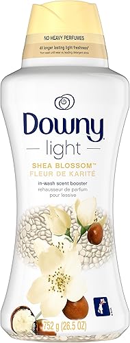 Downy Light - Cuentas potenciadoras de aroma de lavandería para lavadora Shea Blossom 265 onzas sin perfumes fuertes