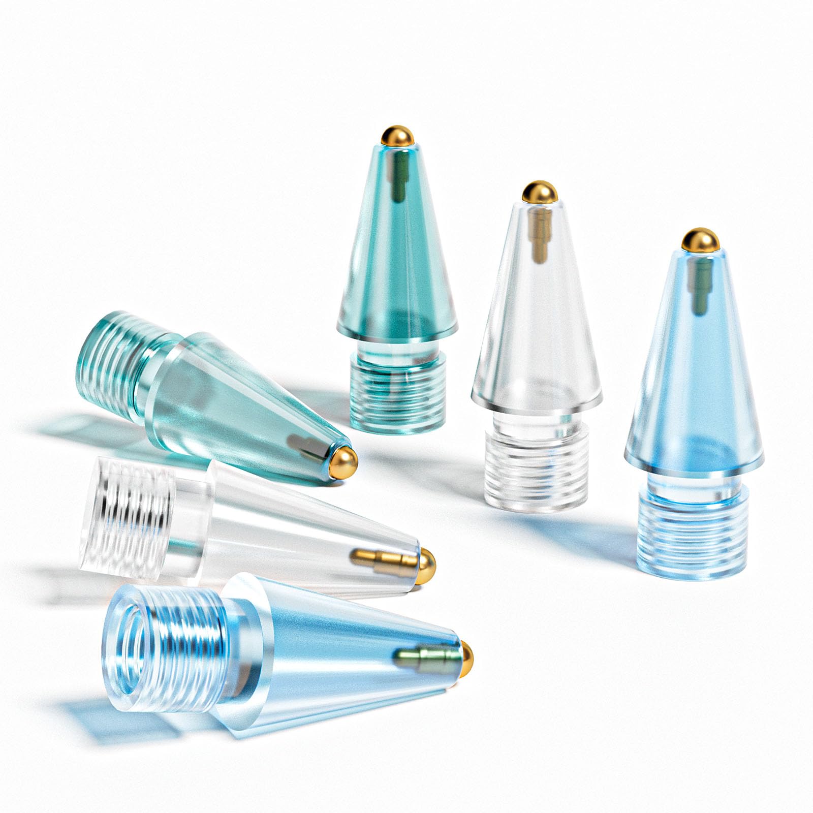 Qreninv 6 Pack Tips for Apple Pencil 1st and 2nd Generation, Precise Control, Assorted Replacement Tips in Multiple Colors, No Wear and Tear, Pen-Like Writing Sensation