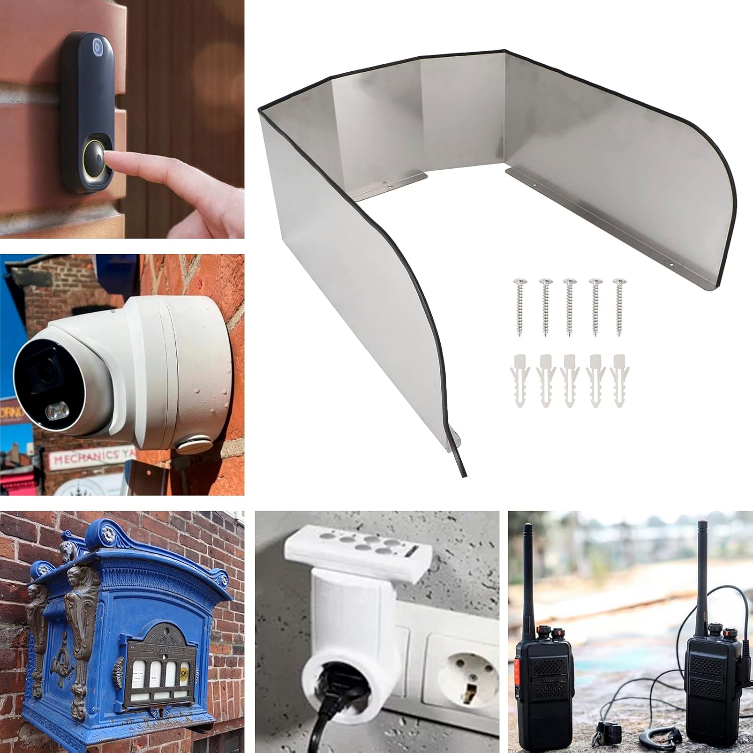 Areyourshop Stainless Steel Waterproof Cover Weather Protection Box Wall box Rain Cover For Doorbell Socket Intercom System, for Electric Vehicle Charging Station/Point Outdoor Cover