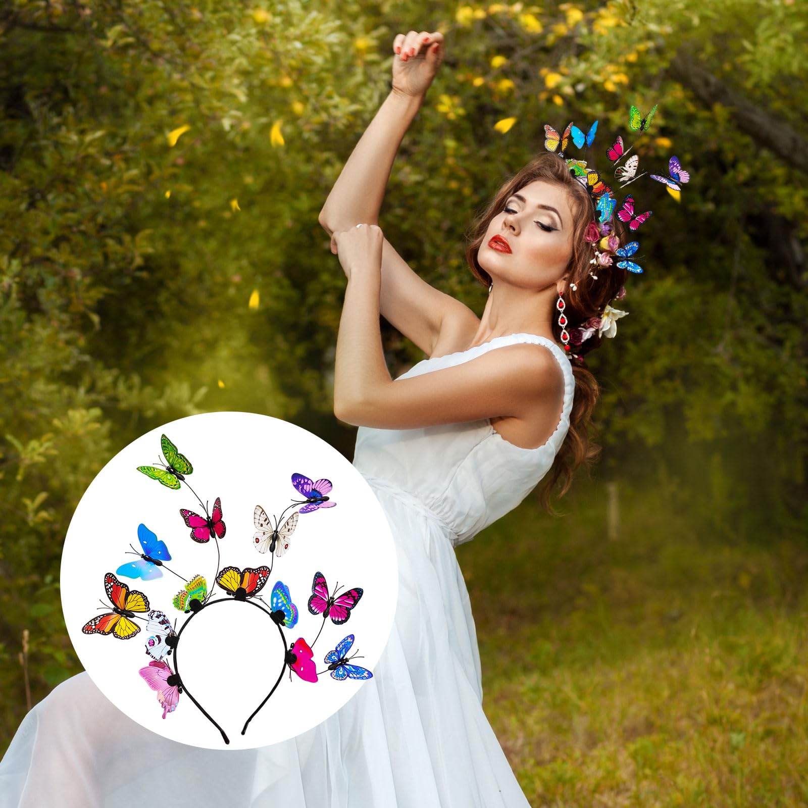 EUPSIIU Butterfly Headband and 8 Pack Butterfly Hair Clips - Image 4