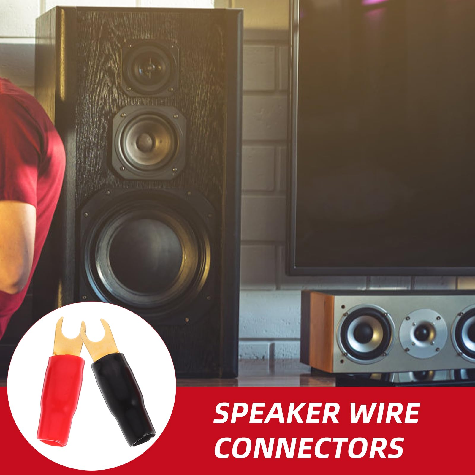 3 Pairs Plated Gauge Spade Terminal Crimp Connectors Adapters Speaker Wire Cable Terminal