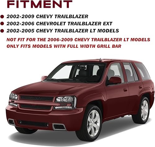 Miniatura 3 de JSBOYAT Conjunto de faros delanteros con bombillas de repuesto para Chevy Trailblazer 2002-2009 con rejilla de ancho completo para el lado del