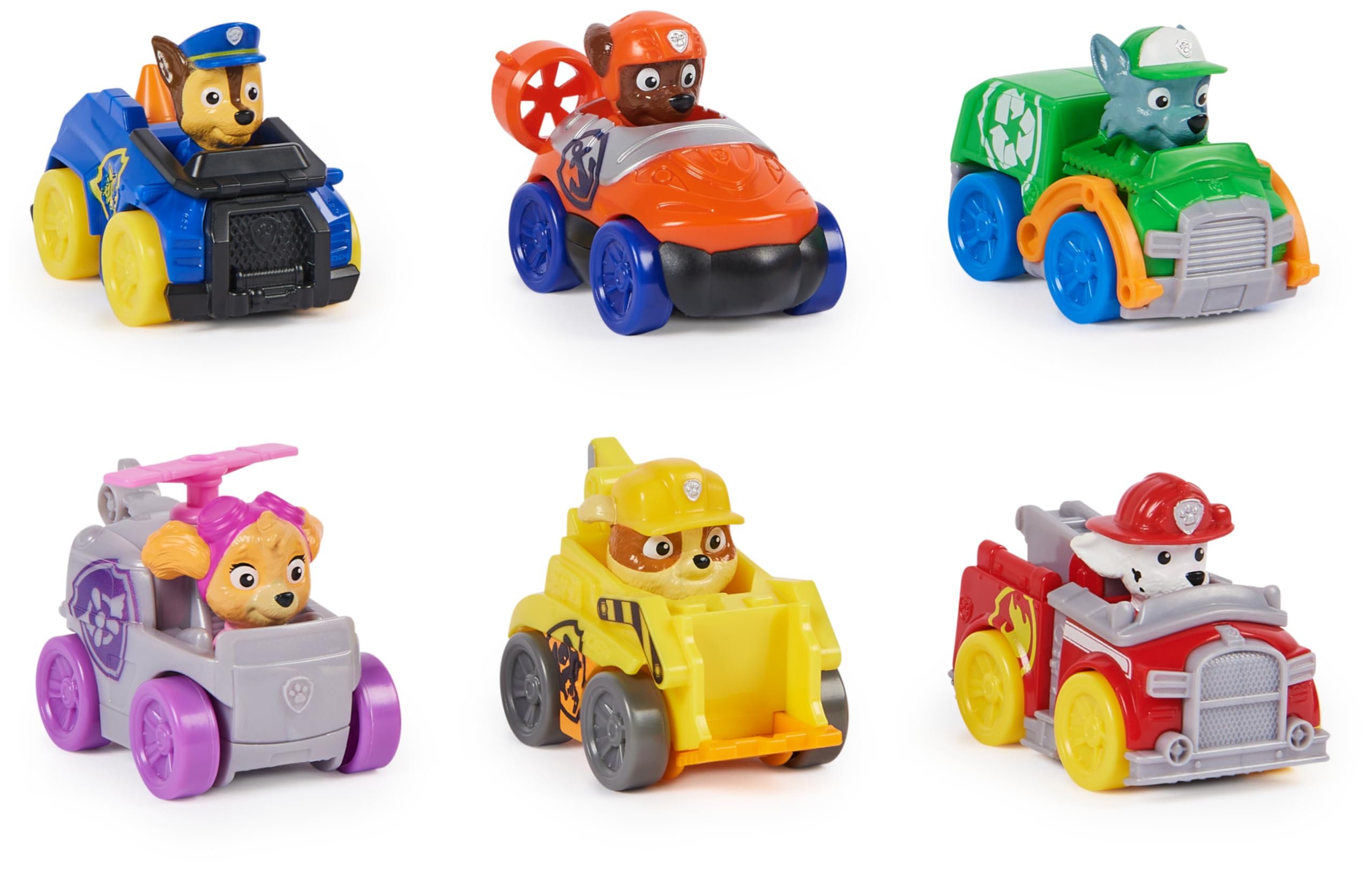 Paw Patrol Pup Squad Racers, Confezione Regalo con 6 Veicoli, Personaggi Collezione, Giocattoli per Bambini e Bambine, 3+ Anni
