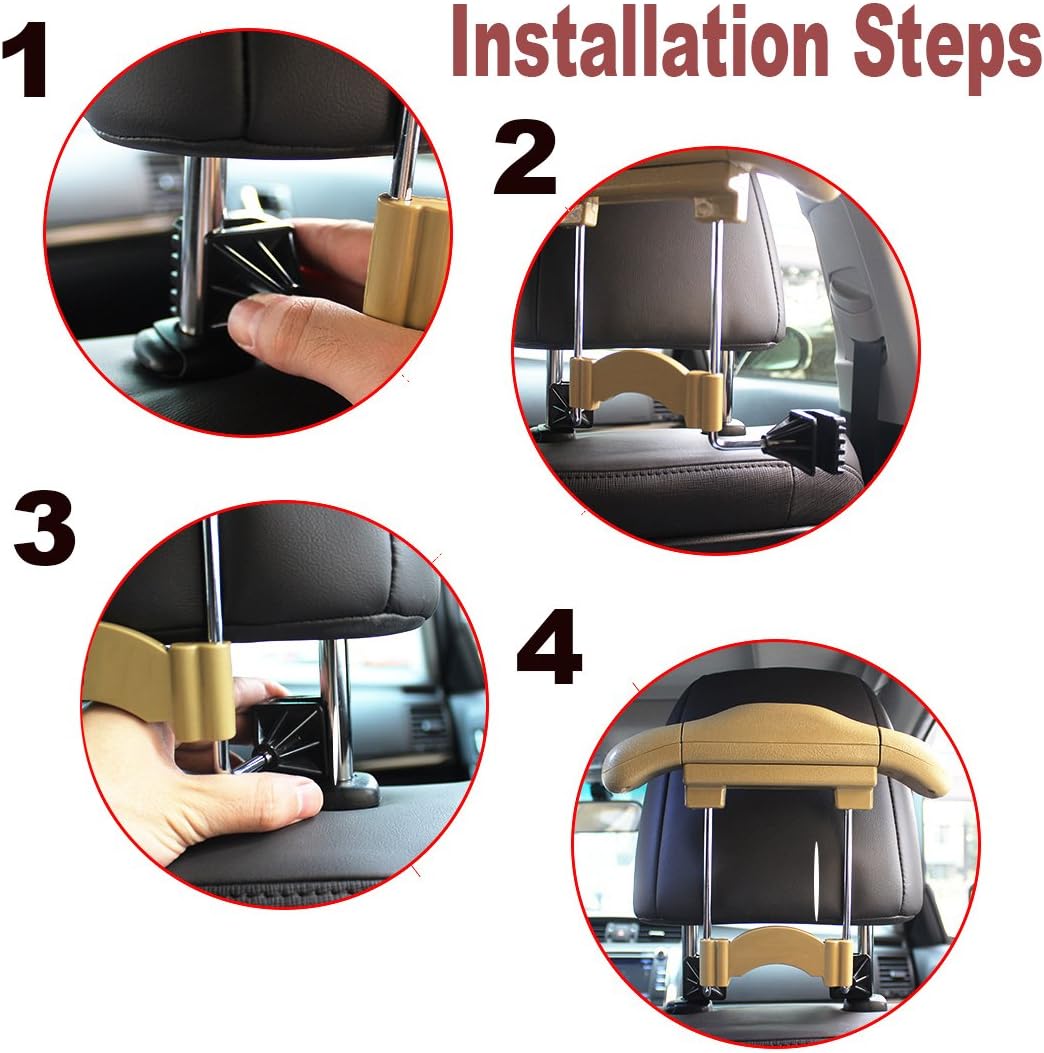 BFRed Car Seat Coat Rack Hanger Seat Chair Back Multifunction Suit Retractable Hanger (Black)