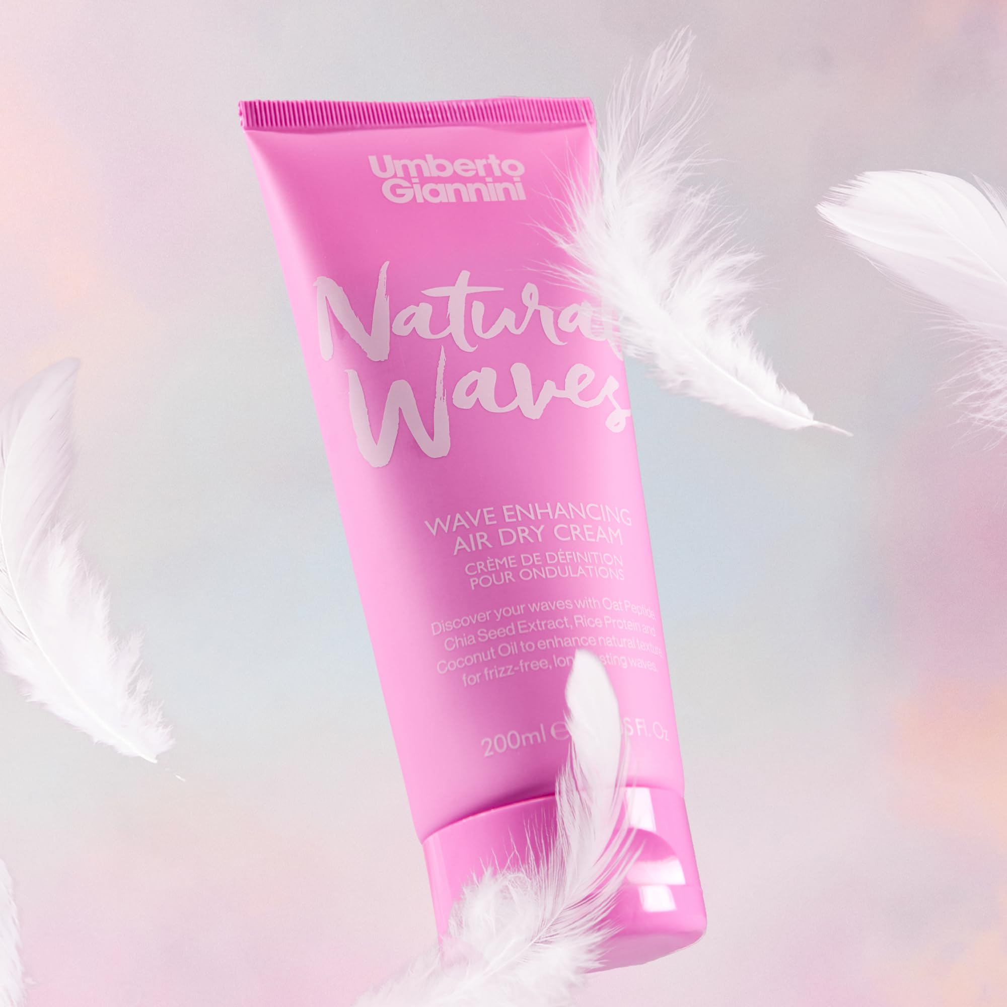 Umberto Giannini Dreamy Waves Natural Waves Air Dry Cream for Defined Curls – Wave Enhancing Styling Cream for Frizz Control, Soft Texture & Lightweight Hold, Ideal for Wavy & Curly Hair