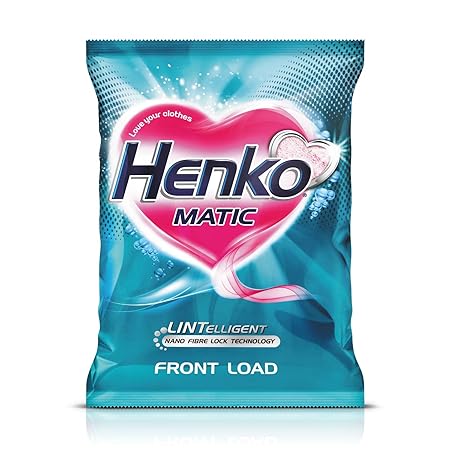Henko Matic Front Load Detergent Powder 2kg - Lintelligent Nano Fibre Lock Technology, removes the toughest of stains from your clothes, locking fibres & color intact