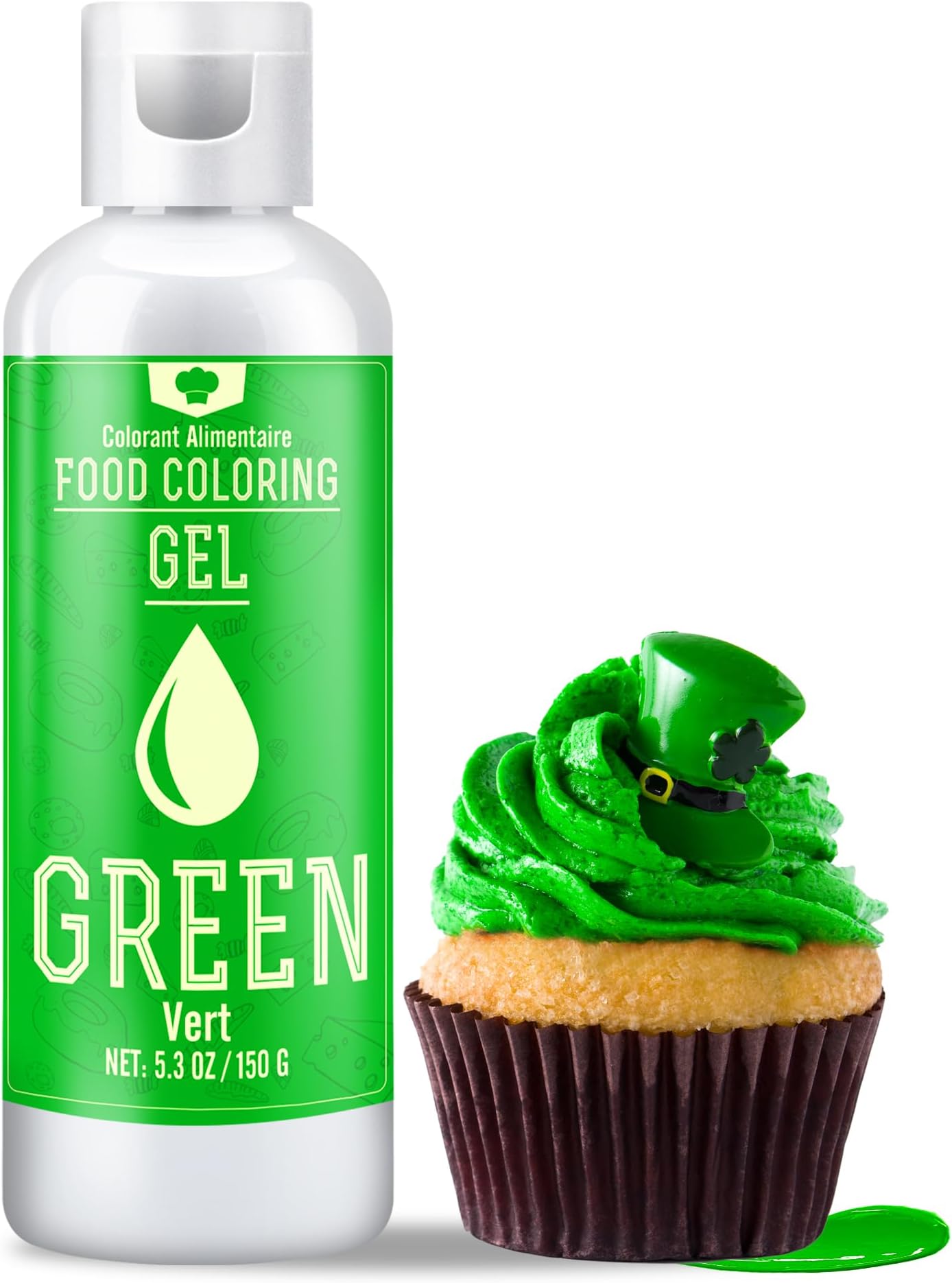 Gel Food Coloring - 5.3oz Vivid Food Coloring Gel for Baking, Cake Decorating, Icing, Cookie, Fondant and Macaron - Tasteless Food Color Dye for Frosting, Easter Egg, Soap Making and Crafts (Green)