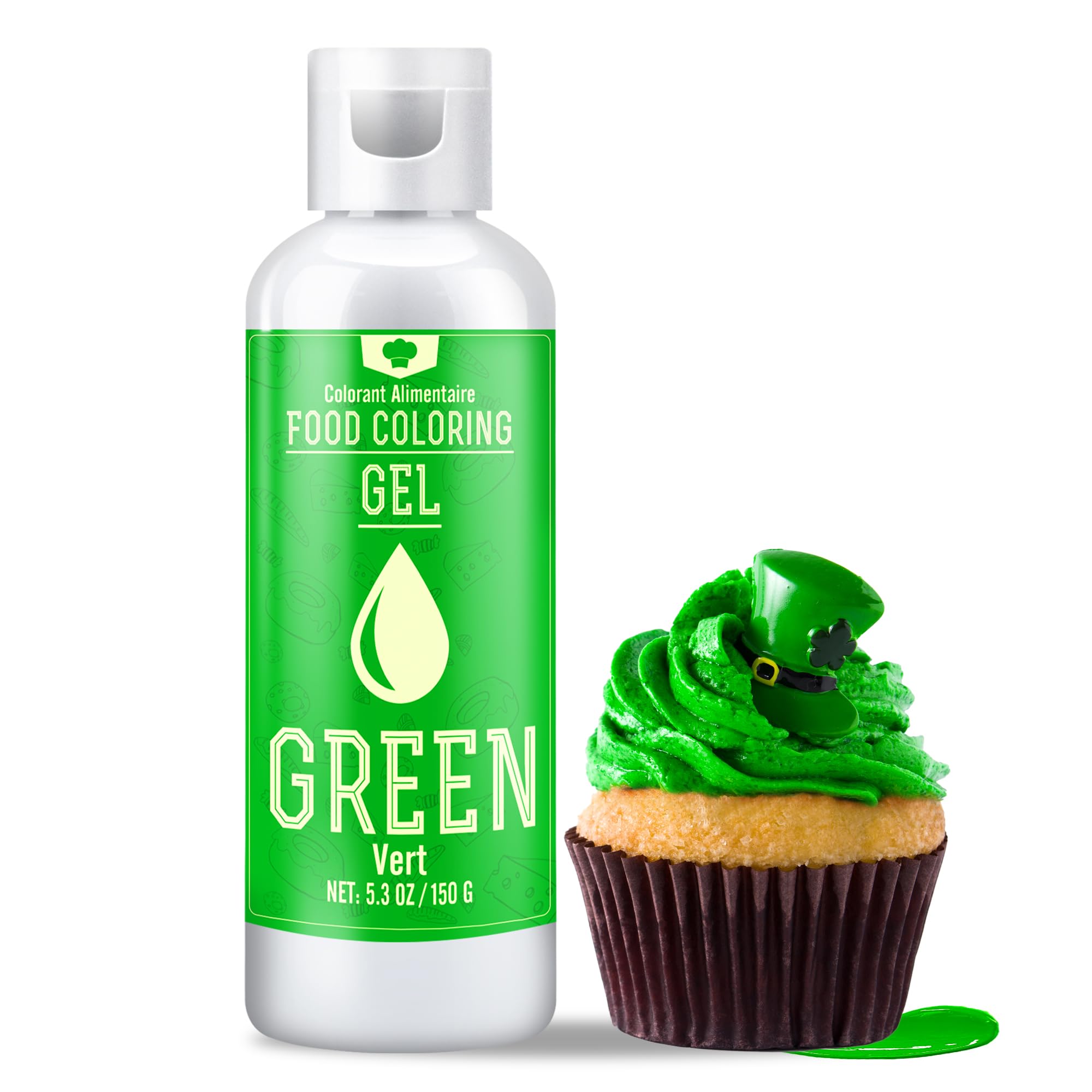 Gel Food Coloring - 5.3oz Vivid Food Coloring Gel for Baking, Cake Decorating, Icing, Cookie, Fondant and Macaron - Tasteless Food Color Dye for Frosting, Easter Egg, Soap Making and Crafts (Green)
