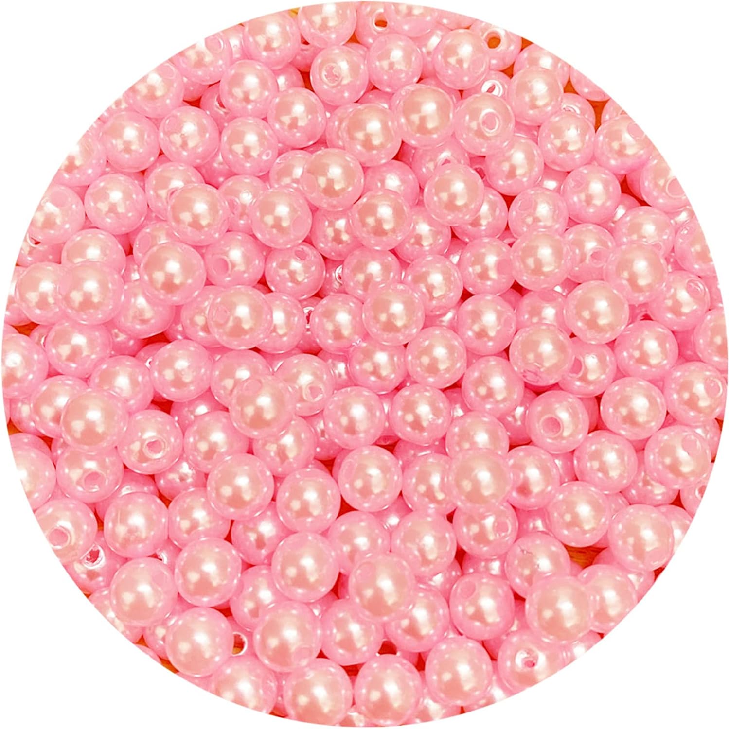 Pearl Beads,300 Pcs Craft Beads Loose Pearls 8mm Round Spacer Beads for Earring Bracelet Necklace Key Chains Jewelry DIY Craft Making,Decoration and Vase Filler (8mm, Light Pink)
