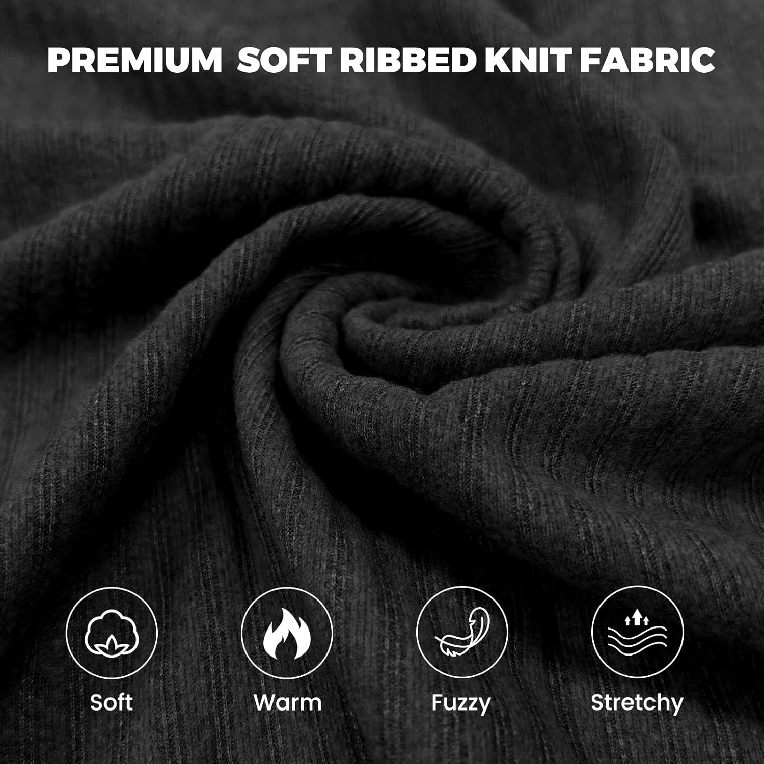 Ribbed Knit Matching Pajamas for Couples - Soft Cozy Pjs Long Sleeve Top & Wide Pant Sleepwear | Home & Lounge - Image 4