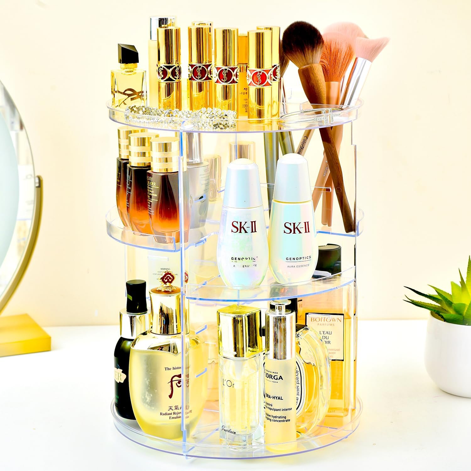 Vegawumen Rotating Makeup Organiser Sturdy Material, 360° Spinning