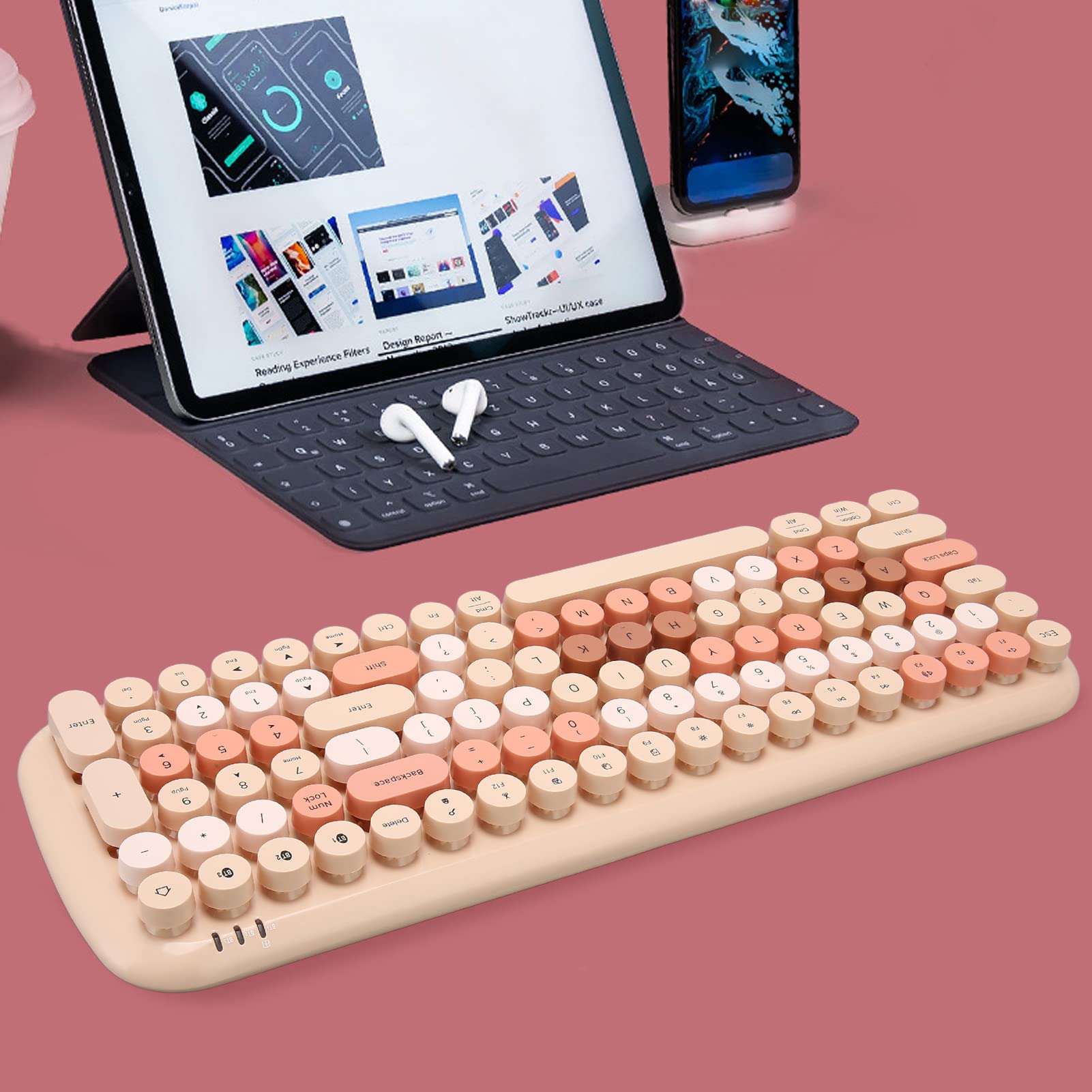 Amazon.co.jp: ワイヤレスタイプライターキーボード、100キー
