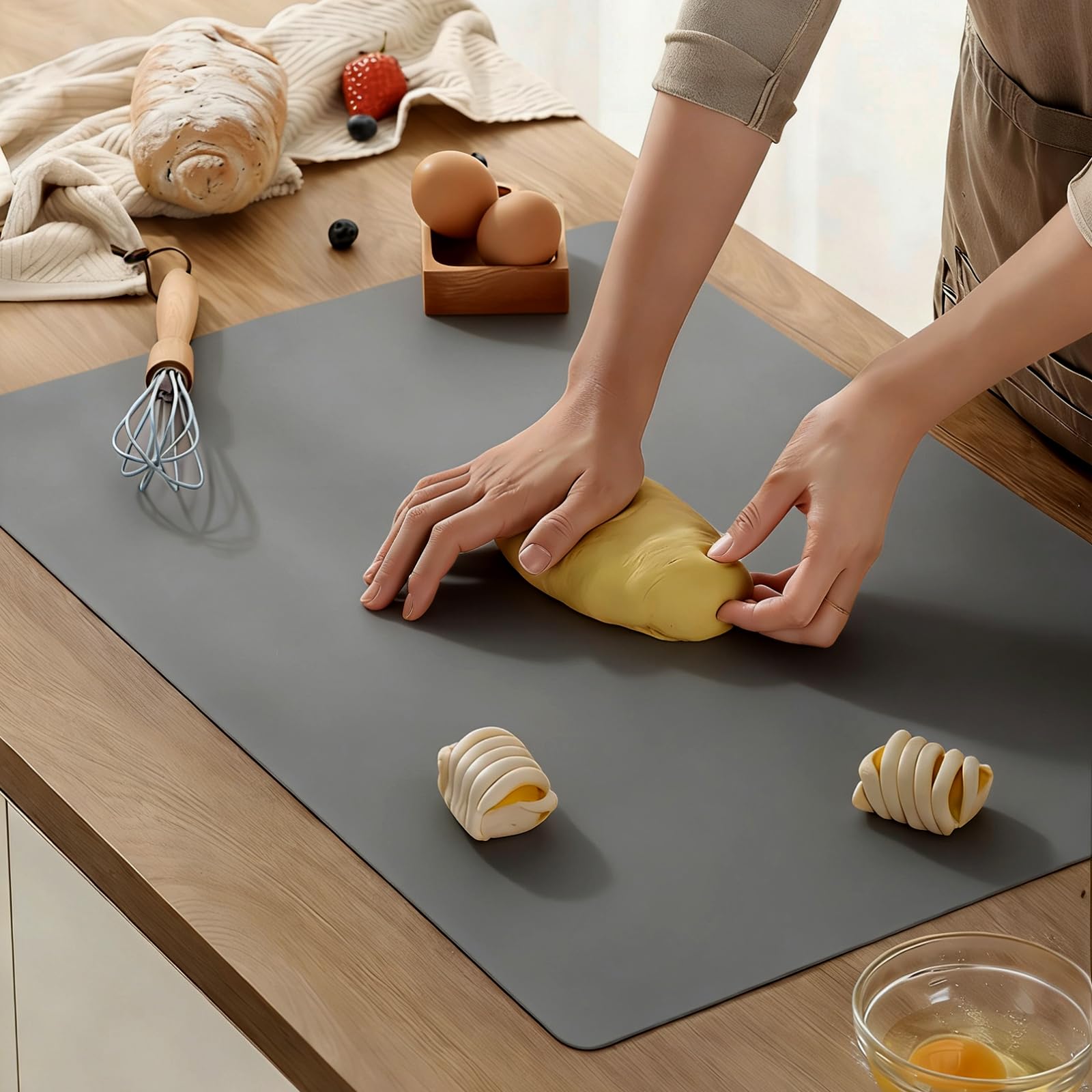 3 Piezas Tapete De Silicona 40 x 30 cm, Resistente al Calor, Alfombra Silicona Manualidades, Almohadilla de Silicone Multifunción para Manualidades, Pintura, Resina, Gris Claro, Gris Oscuro, Blanco