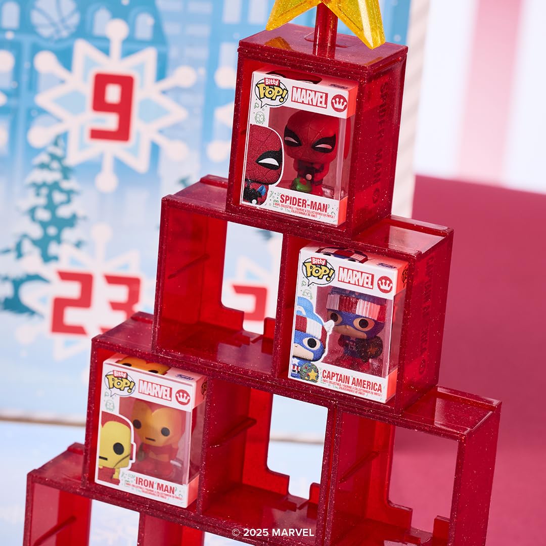 Funko Bitty Pop! Countdown Calendar: Marvel Comics- Adventskalender - 24 Tage der Überraschung - Vinyl-Minifigur Zum Sammelns - Mystery Box - Geschenkidee - Feiertage zu Weihnachten