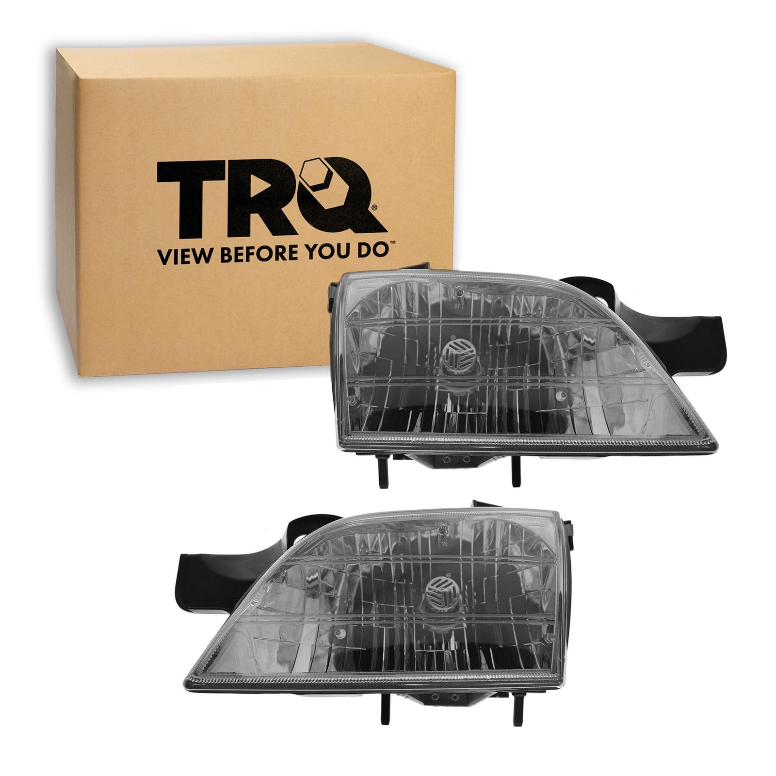 TRQ Headlight Assembly Set GM2502175 GM2503175 Compatible with 1997-2005 Chevrolet Venture 1997-2004 Oldsmobile Silhouette 1999-2005 Pontiac Montana 1997-1998 Trans Sport