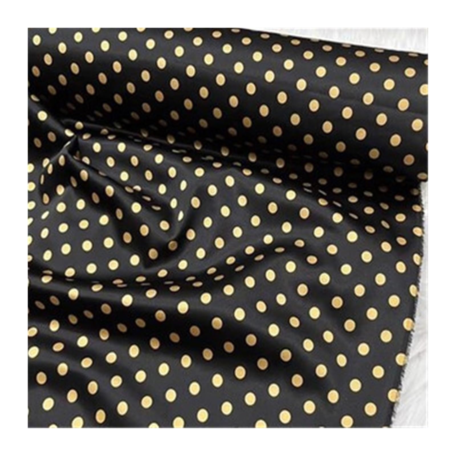 Polka Dot Printed Silk Stretch Satin Fabric Multicolor 1 Meter(Color1)