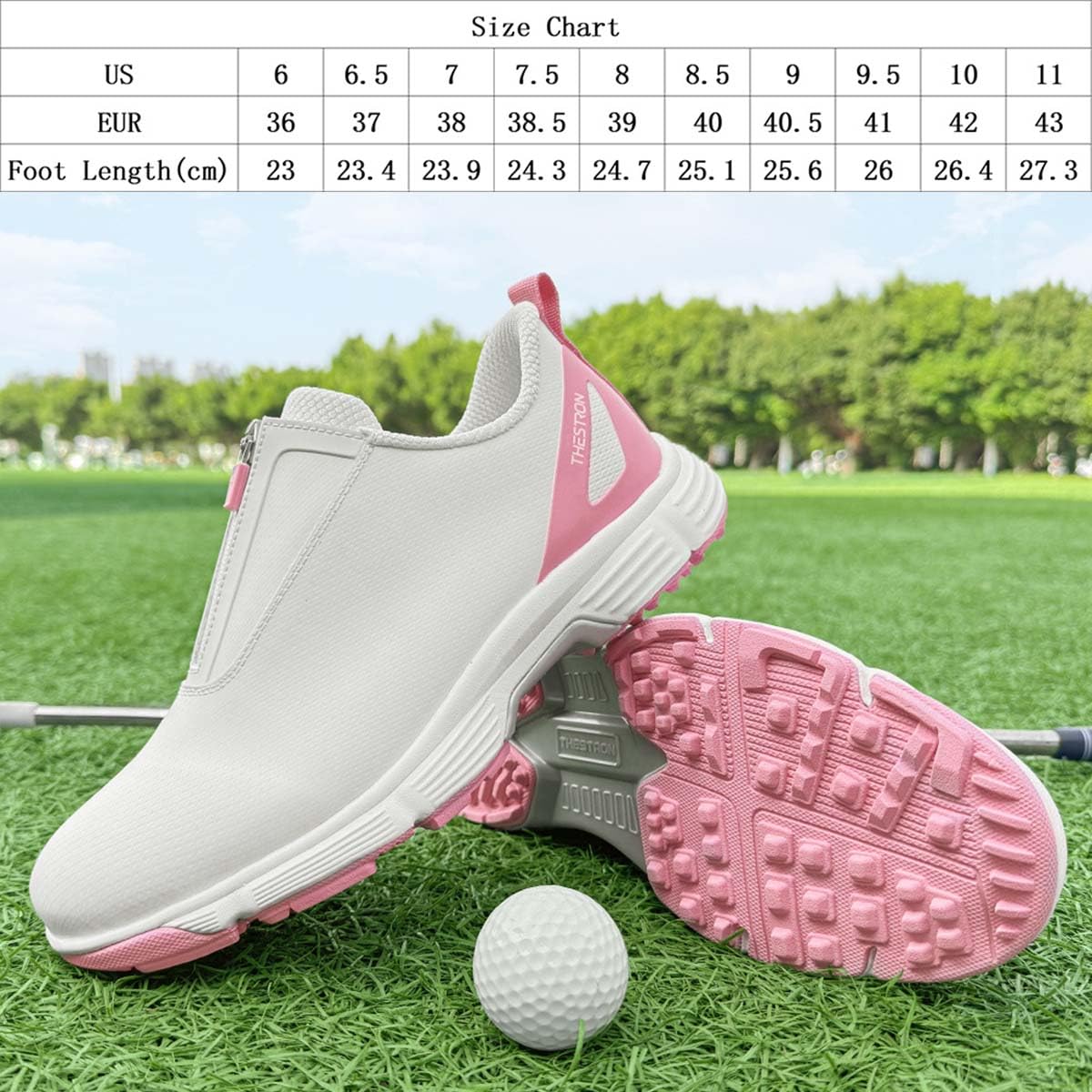 Zapatos de Golf Impermeables para Mujer Sin Clavos | Zapatillas De Entrenamiento De Golf, Resistentes Al Agua, Ligeras, Cómodas, Transpirable, Antideslizante, Exteriores