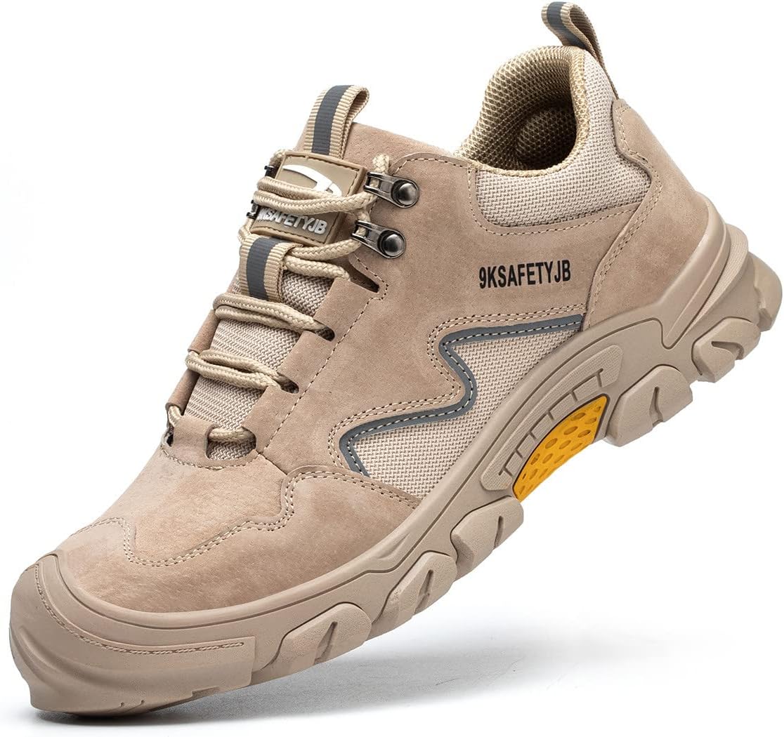 Pangolin Leather Safety Work Boots Non Slip Shoes Women Lightweight Industrial & Construction Warehouse Tactical Boots Safety Comfortable Sneakers Indestructible Mens Shoes