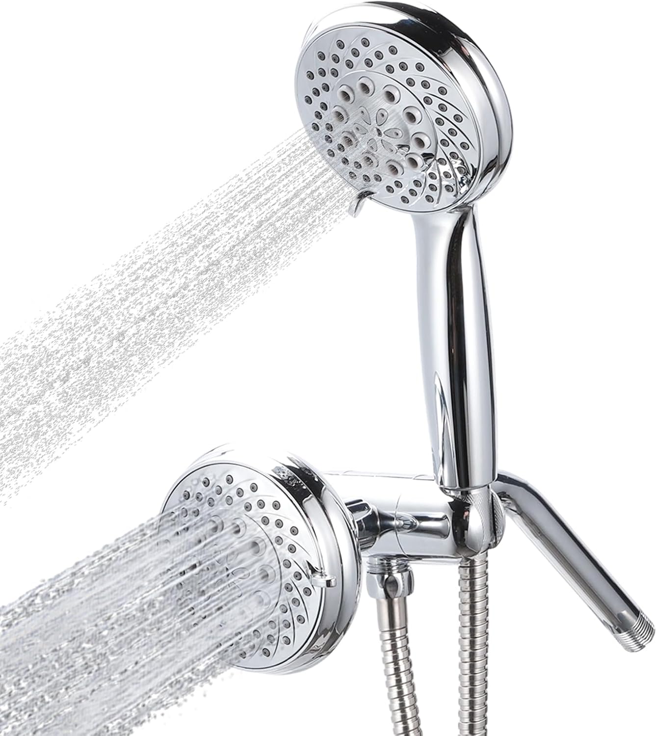5 Mode High Pressure Shower Combo with Handheld and Fixed Shower,Stainless Steel Hose,Adjustable Bracket,Suitable for Cleaning Tub,Corner,Tile & Pets in Bathroom