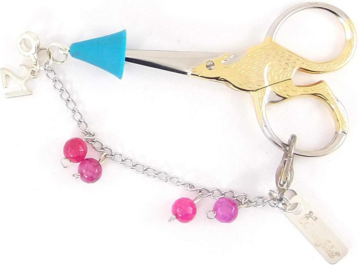 Scissors Fobs Elegant Collection - Key Ring Key chain Bracelet Wristlet Purse Backpack Bag Charm- Quilters Sewers Embroidery Gifts. Beautiful Gift Box Included. E15000405