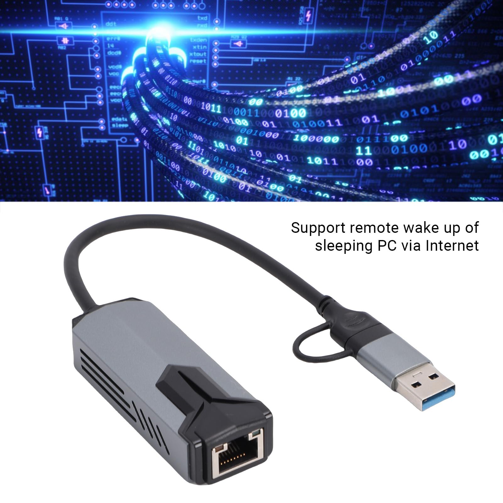 Goshyda Adaptateur Ethernet USB C vers 5 Go, Adaptateur Réseau 5 Gigabit avec Port USB A, Plug and Play en Aluminium pour Ordinateur Portable Wins 10/11 OS X Thunderbolt 4